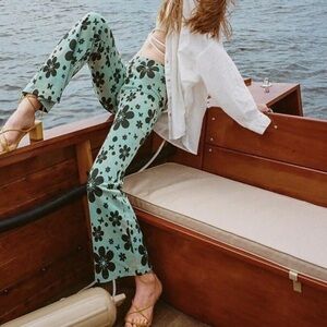 NWT Urban Outfitters Floral Print Women's Flare Pants Sz M